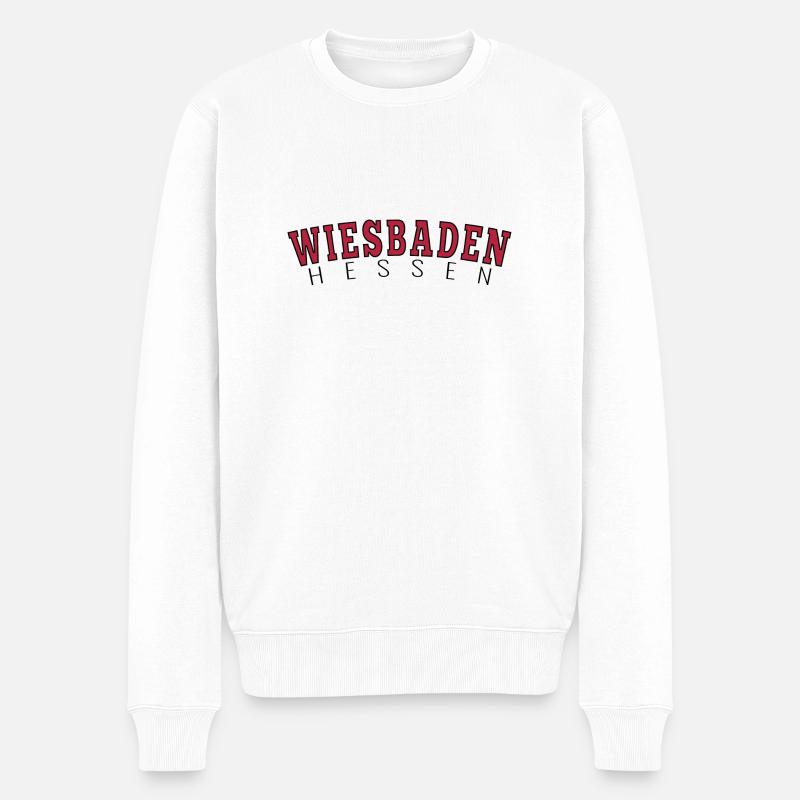 Wiesbaden Hessen - Männer Premium Bio Pullover - Weiß