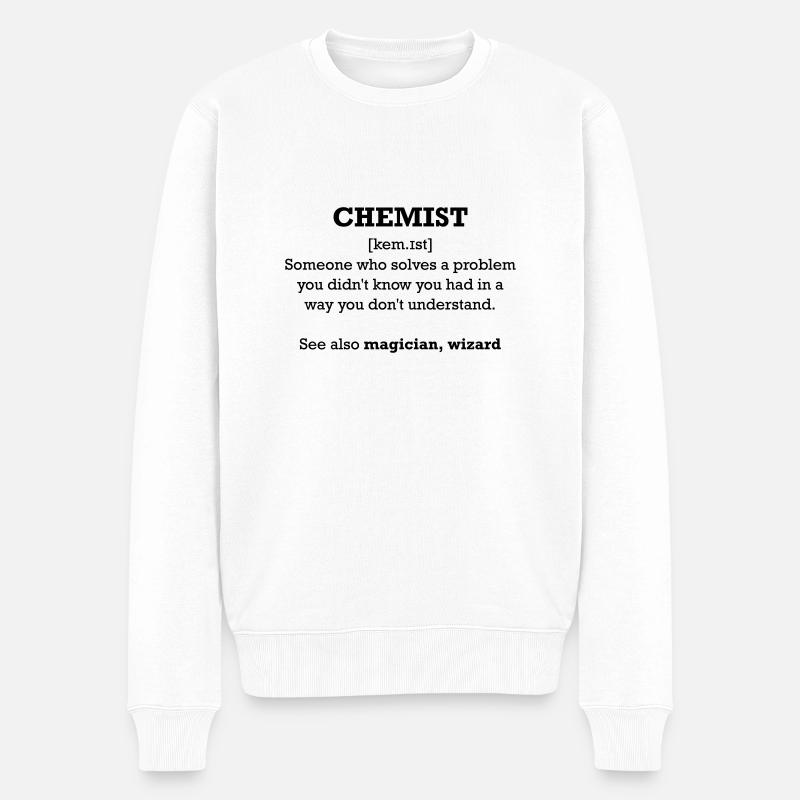 Chemist - wizard - Männer Premium Bio Pullover - Weiß