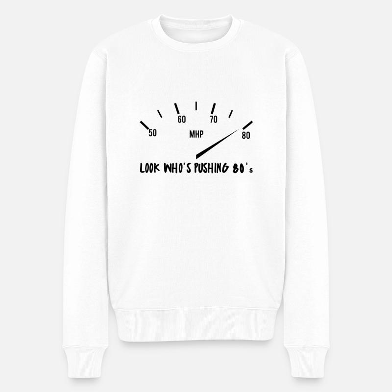 80e anniversaire: Regardez qui Repousser 80 - Pull Premium bio Homme - blanc