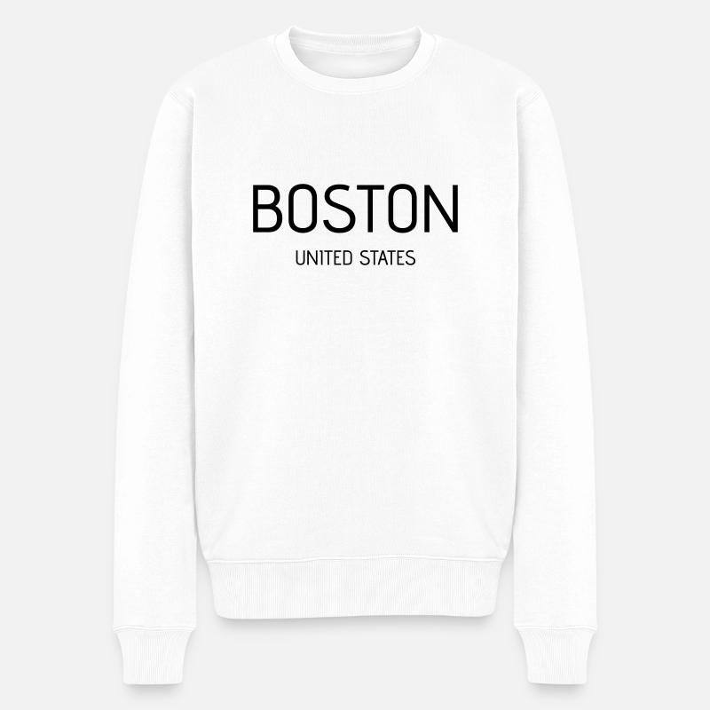 Boston - Männer Premium Bio Pullover - Weiß