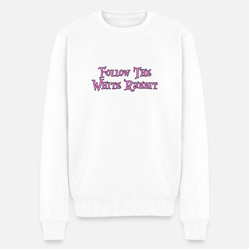 Follow The White Rabbit - Männer Premium Bio Pullover - Weiß