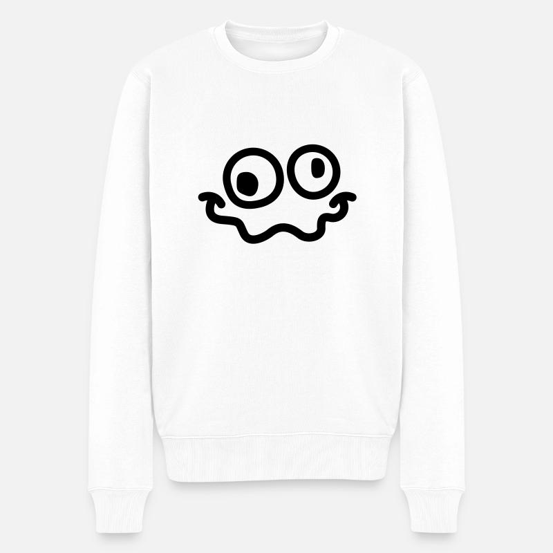 smiley dingue - Pull Premium bio Homme - blanc