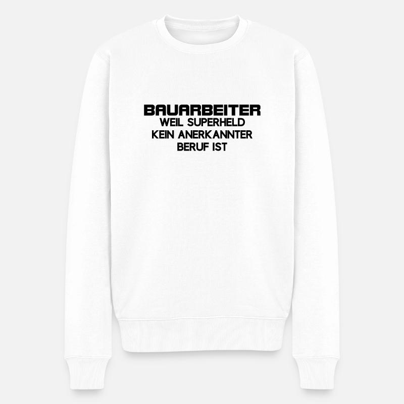 Super-héros ouvrier du bâtiment sans profession reconnue - Pull Premium bio Homme - blanc