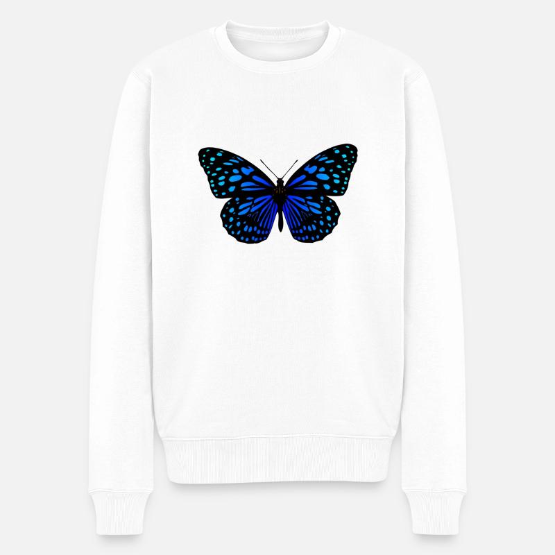 Schmetterling - Männer Premium Bio Pullover - Weiß