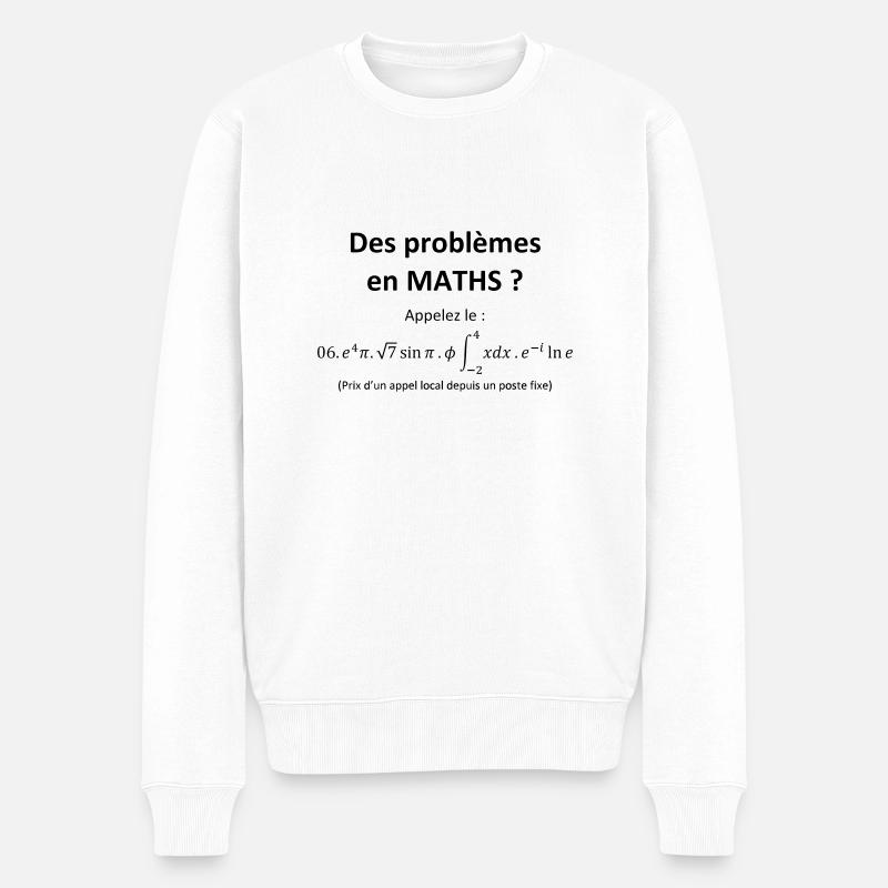 problemes_en_maths_humour - Pull Premium bio Homme - blanc