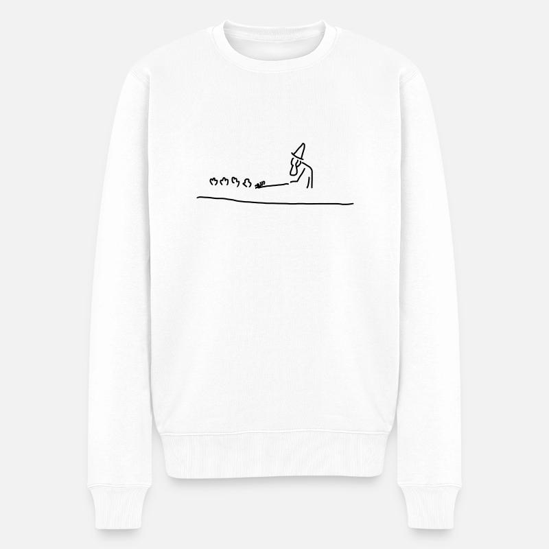 gärtner-zwerg - Männer Premium Bio Pullover - Weiß