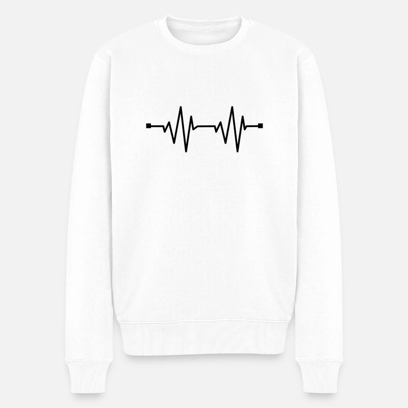 music_beat_f1 - Männer Premium Bio Pullover - Weiß