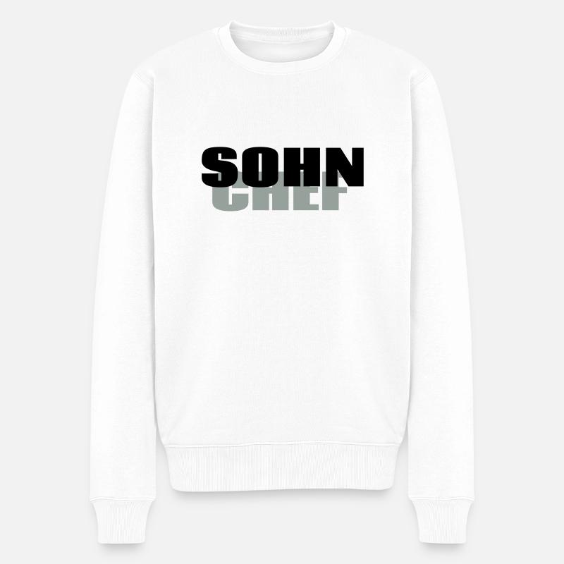 Sohn Chef - Männer Premium Bio Pullover - Weiß