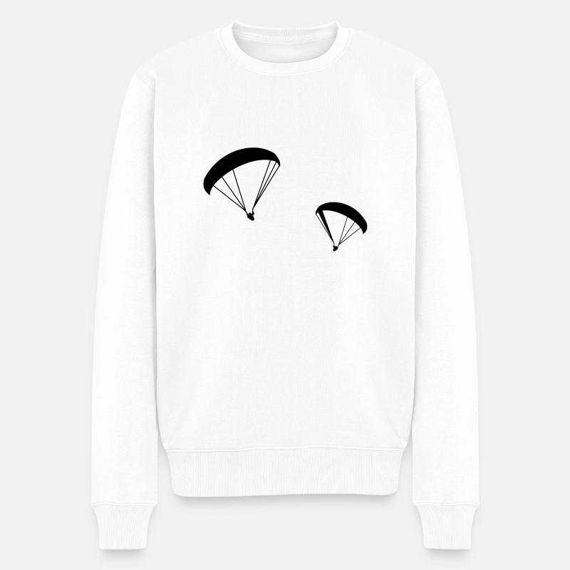 Gleitschirm,Paraglider,Paragliding,Fliegen,Drachen - Männer Premium Bio Pullover - Weiß