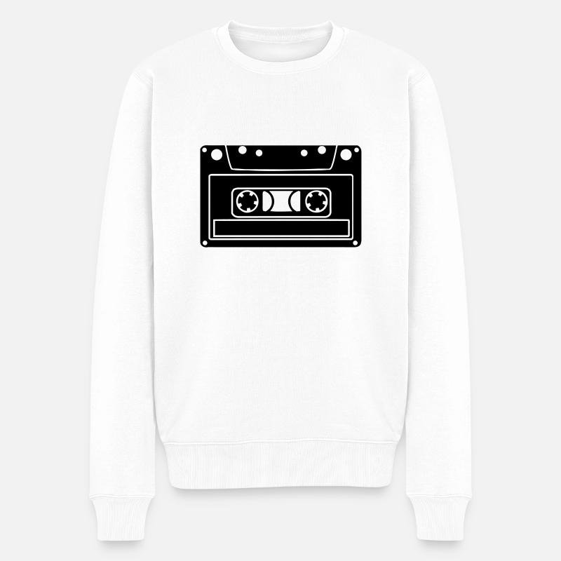 Kassette - Männer Premium Bio Pullover - Weiß