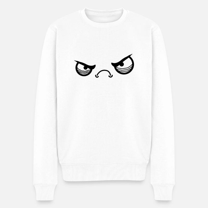 Angry Face - Männer Premium Bio Pullover - Weiß