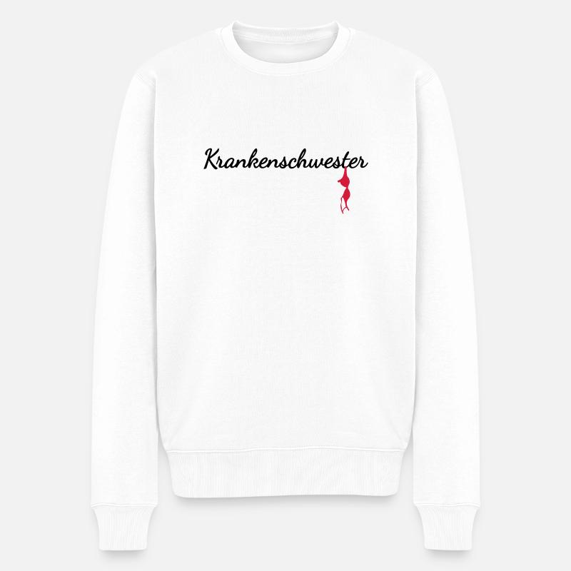 Krankenschwester - Männer Premium Bio Pullover - Weiß