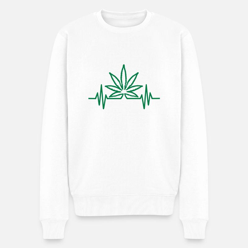 Marihuana - Männer Premium Bio Pullover - Weiß