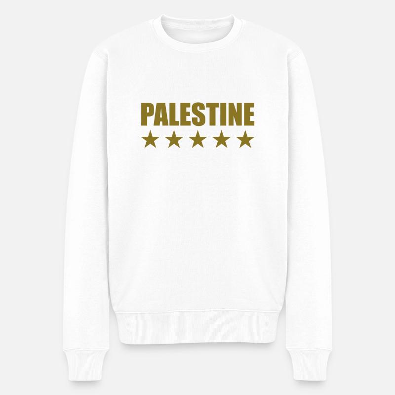 Palestine - Männer Premium Bio Pullover - Weiß