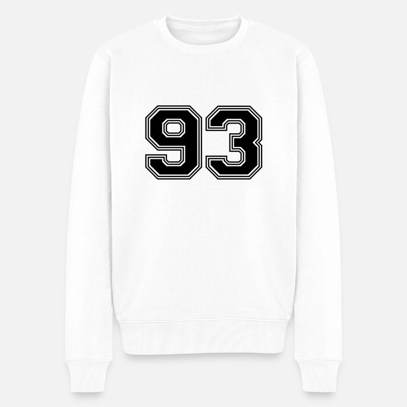 93_Nummer_93_(s31) - Männer Premium Bio Pullover - Weiß