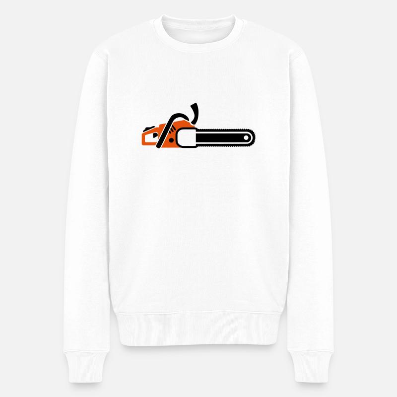 Chainsaw - Men's Premium Organic Jumper - white
