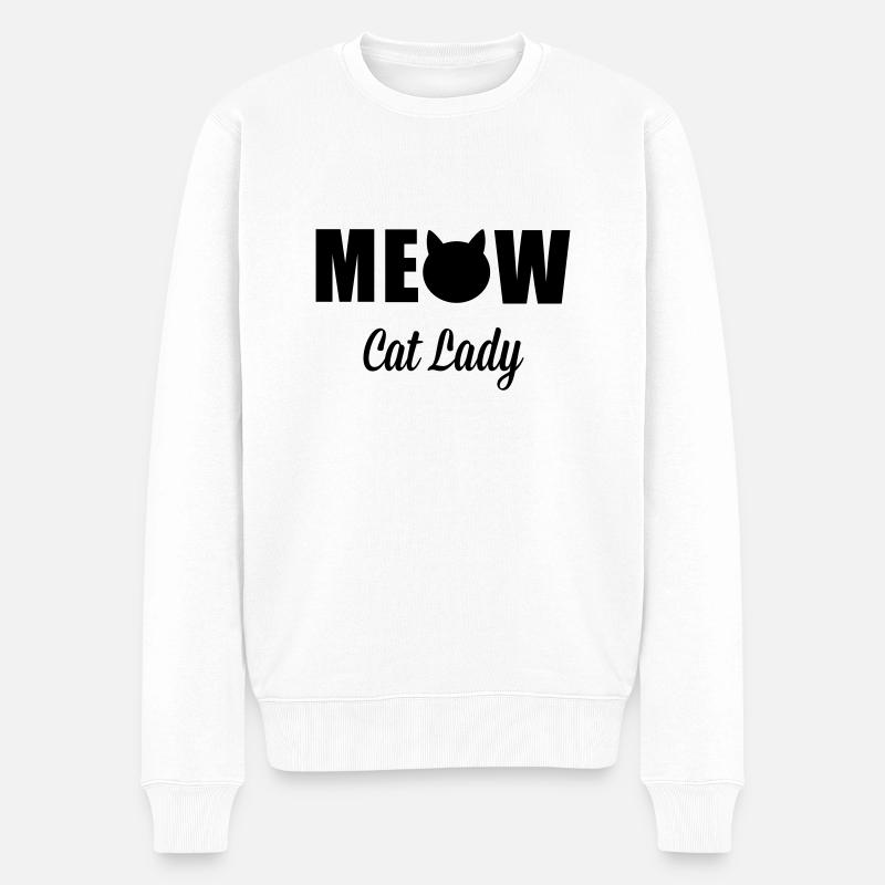 Cats - Männer Premium Bio Pullover - Weiß