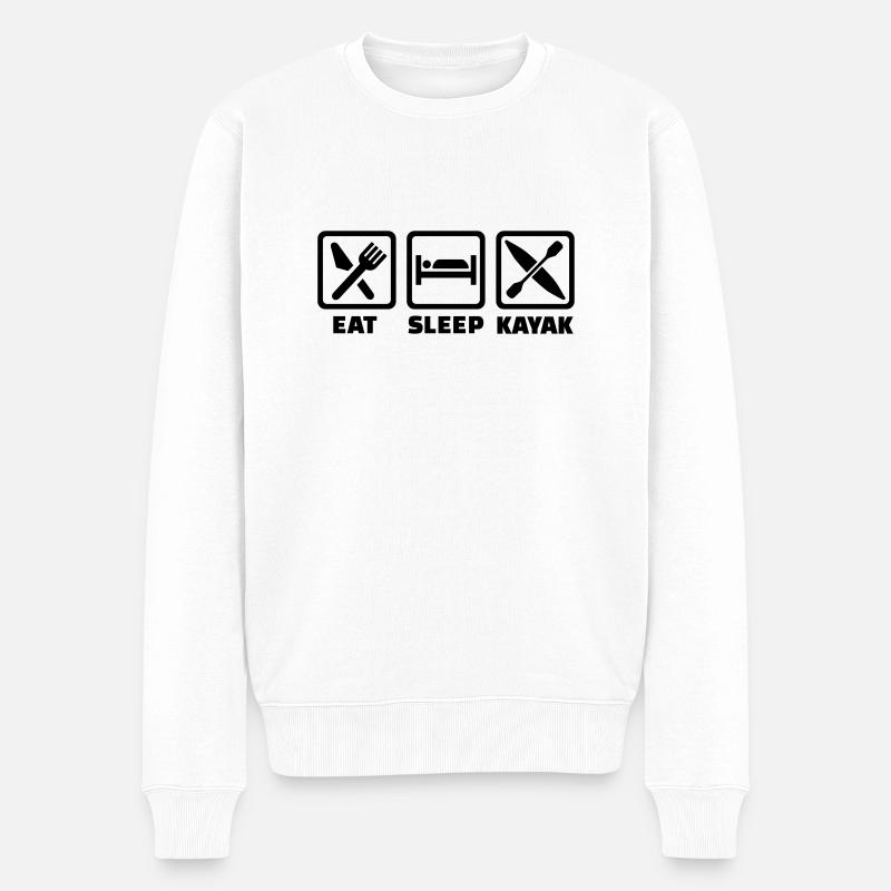 Eat Sleep Kayak - Pull Premium bio Homme - blanc