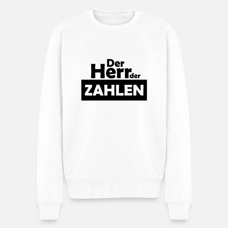 der herr der zahlen - Männer Premium Bio Pullover - Weiß