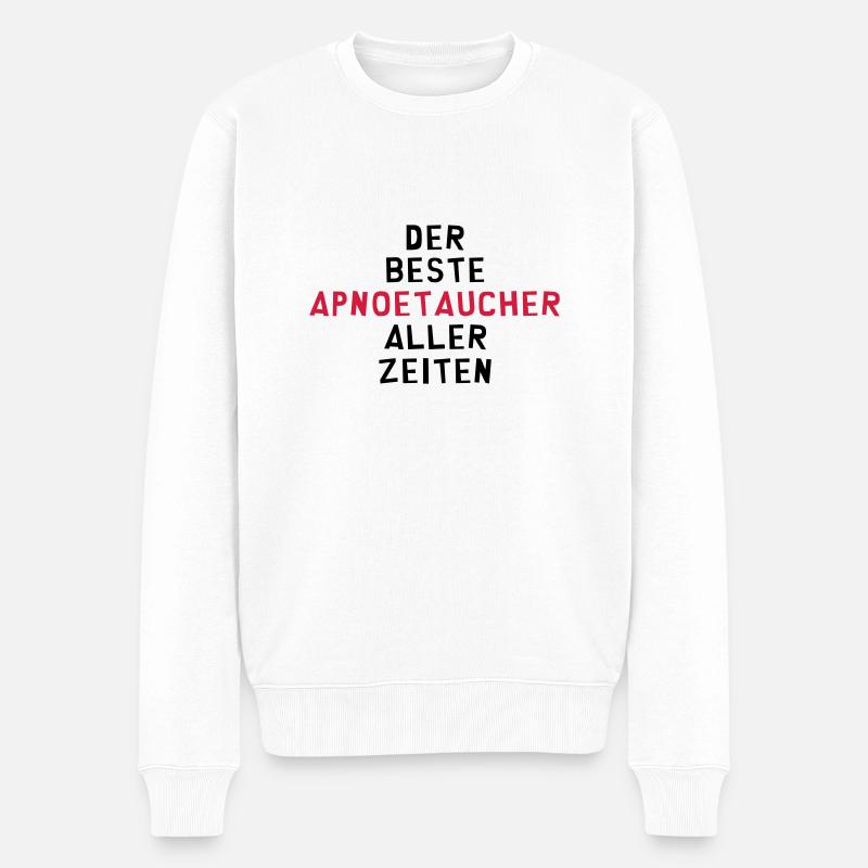 Apnoetauchen Apnoetaucher Apnoetaucherin Schwimmen - Männer Premium Bio Pullover - Weiß