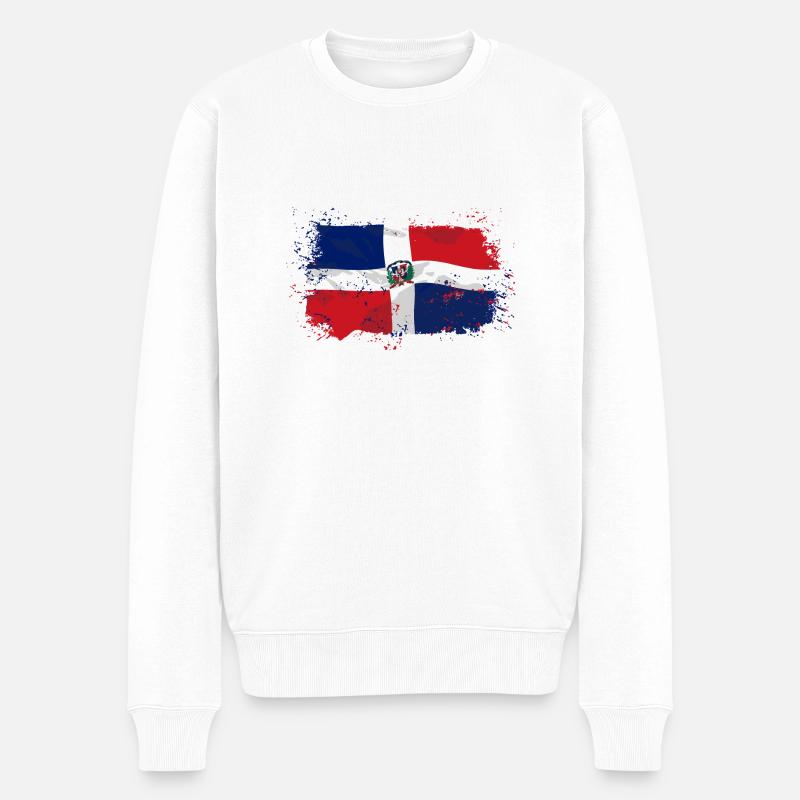 Flagge der Dominikanische Republik - Männer Premium Bio Pullover - Weiß