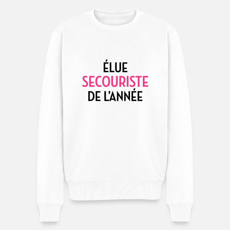 Secourisme / Secouriste / Secours / Secourir - Pull Premium bio Homme - blanc
