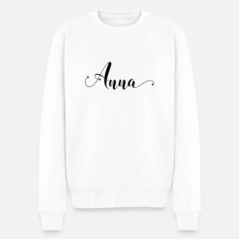 anna - Männer Premium Bio Pullover - Weiß