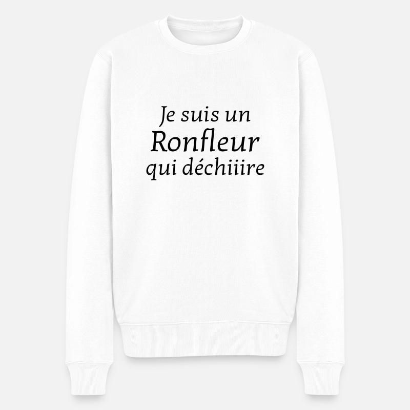 Ronfler / Ronfleur / Ronfleuse / Ronflement - Pull Premium bio Homme - blanc