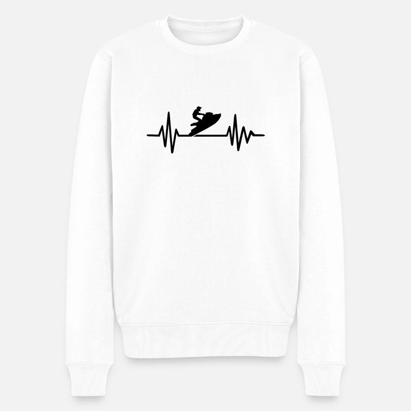 Jetski - Männer Premium Bio Pullover - Weiß