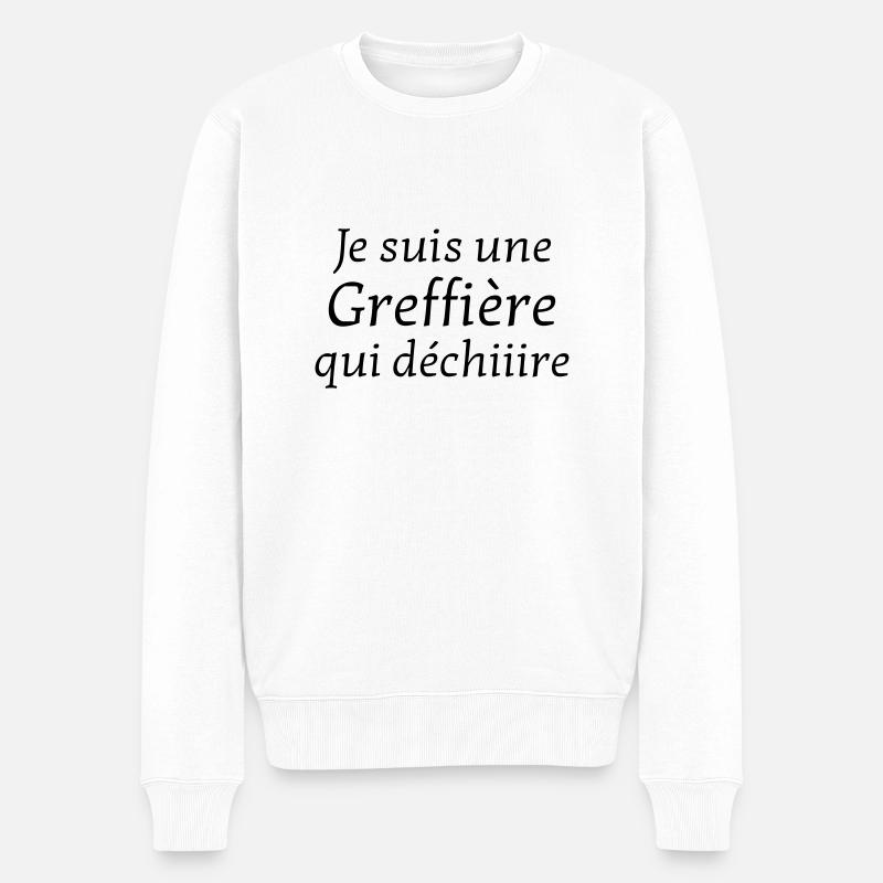 greffier / greffe / tribunal / justice / juge - Pull Premium bio Homme - blanc