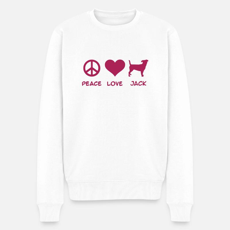 Jack Russell - Männer Premium Bio Pullover - Weiß