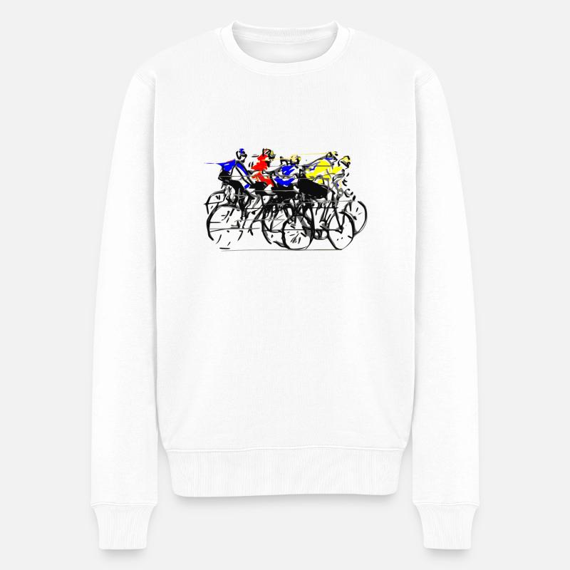 Radfahrer - Männer Premium Bio Pullover - Weiß
