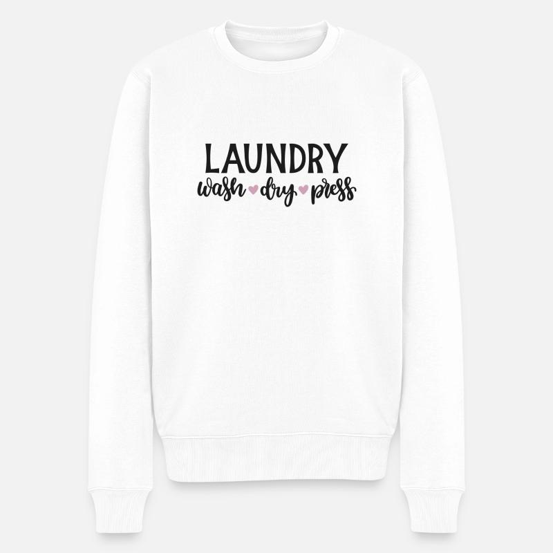 Laver et repasser - Pull Premium bio Homme - blanc