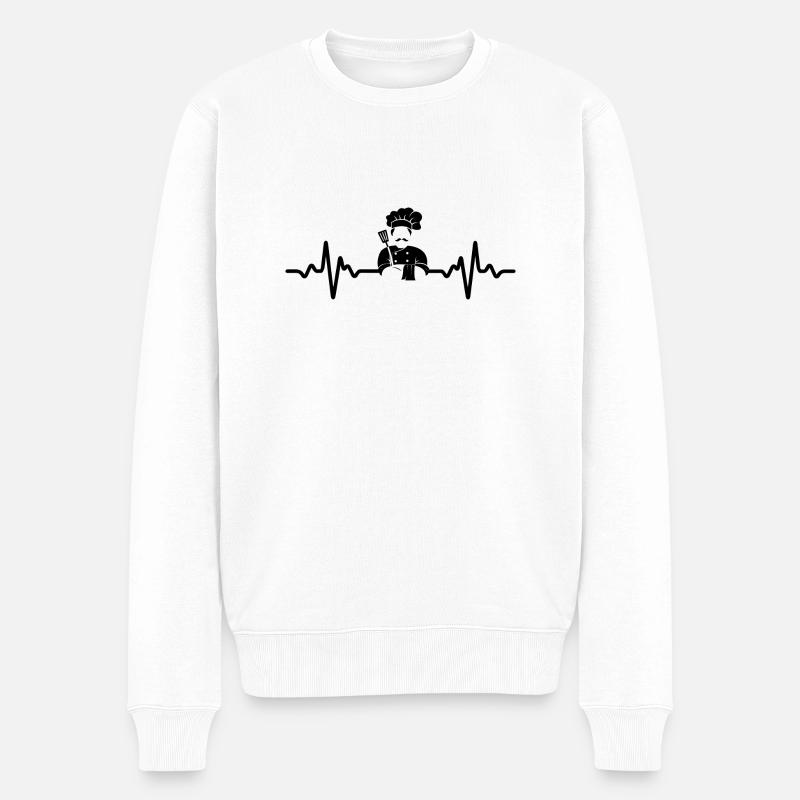 Kochen backen Food Kitchen - Männer Premium Bio Pullover - Weiß