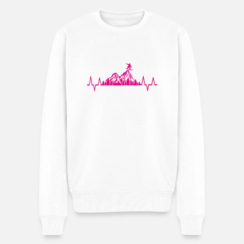 Snowboard Snowboarder - Männer Premium Bio Pullover - Weiß