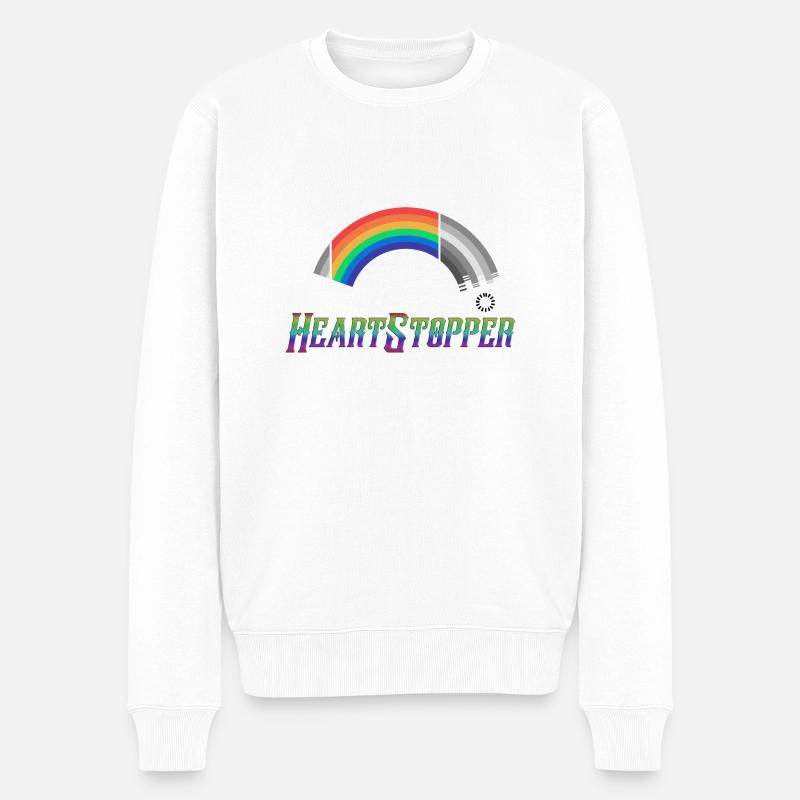 Heartstopper Herzstopper Regenbogen LBGTQIA+ - Männer Premium Bio Pullover - Weiß