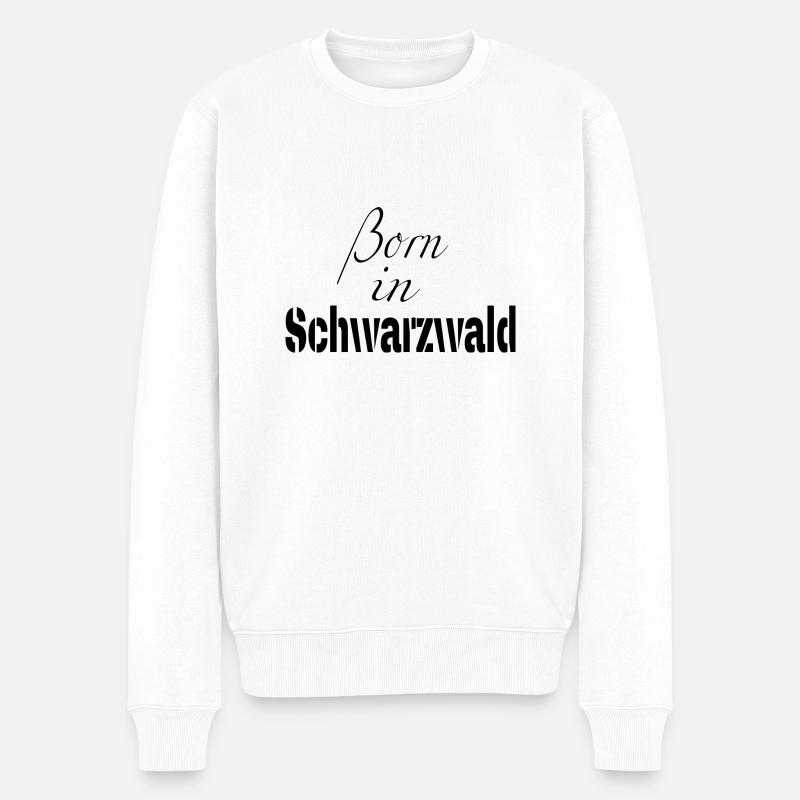 Born in Schwarzwald - Männer Premium Bio Pullover - Weiß
