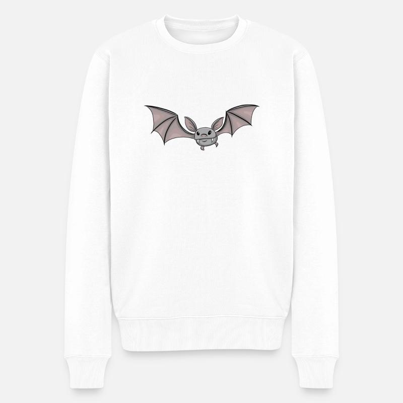 Fledermaus - Männer Premium Bio Pullover - Weiß