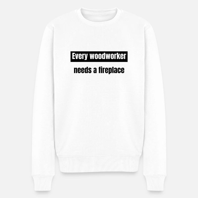 anniversaire charpentier t-shirts drôles bûcheron - Pull Premium bio Homme - blanc