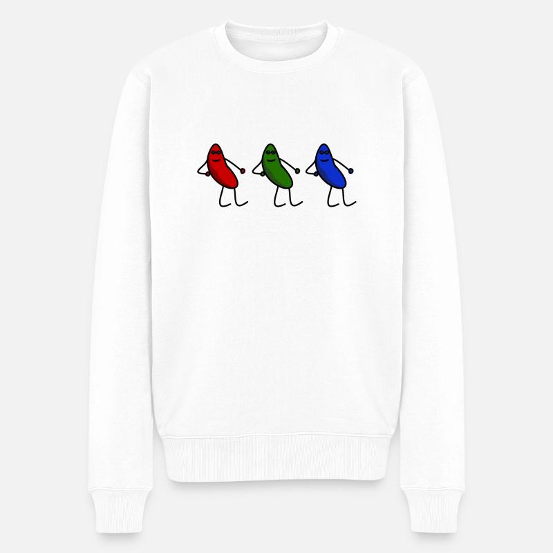 Chilled Jays - red_green_blue - Männer Premium Bio Pullover - Weiß