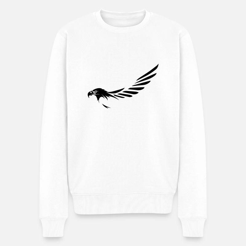Adlerkopf mit Flügel - Männer Premium Bio Pullover - Weiß