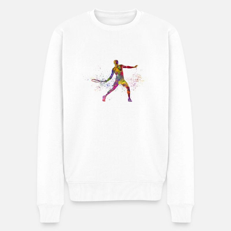 Tennisspieler - Männer Premium Bio Pullover - Weiß