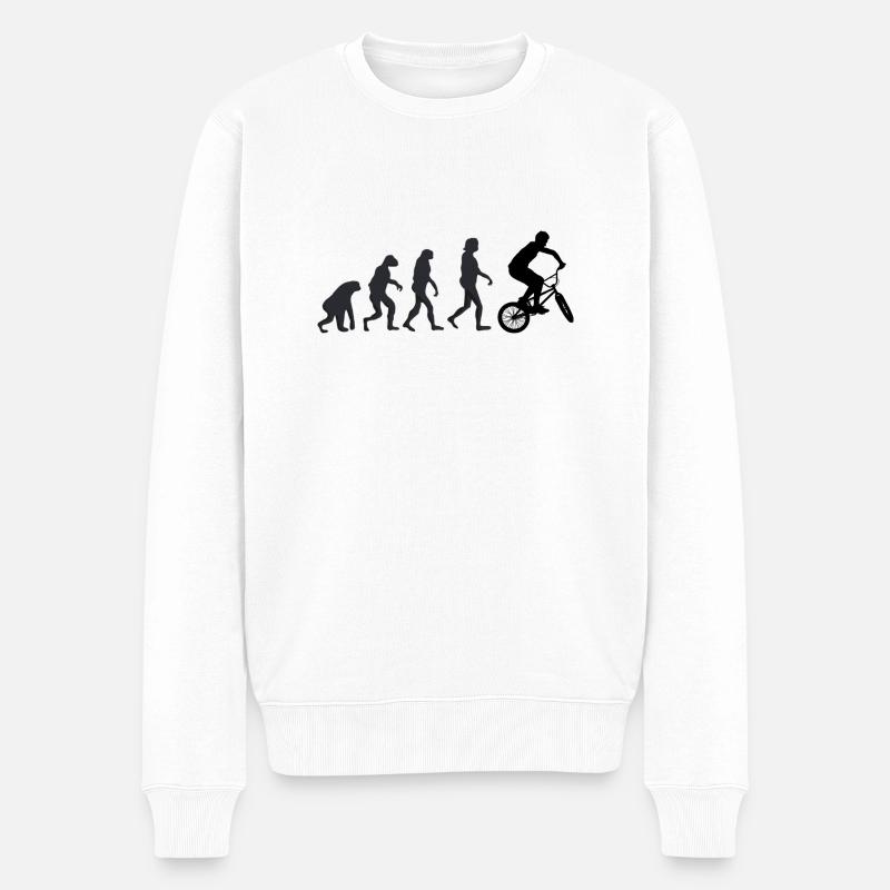 Bicycle - Human Evolution - Men's Premium Organic Jumper - white