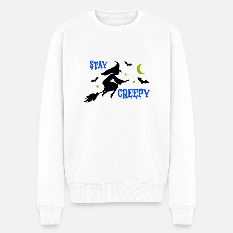 Restez Creepy Witch 1 - Pull Premium bio Homme - blanc