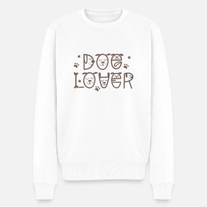 Doglover - Männer Premium Bio Pullover - Weiß