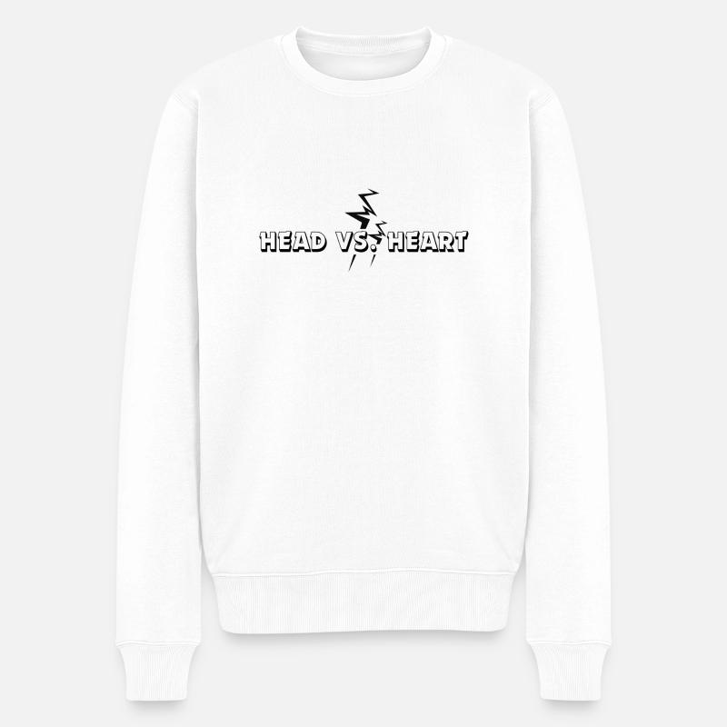 Head vs. Heart - Männer Premium Bio Pullover - Weiß