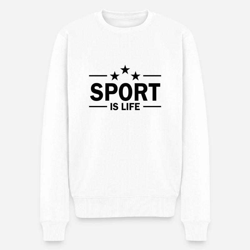 Basketball - Männer Premium Bio Pullover - Weiß