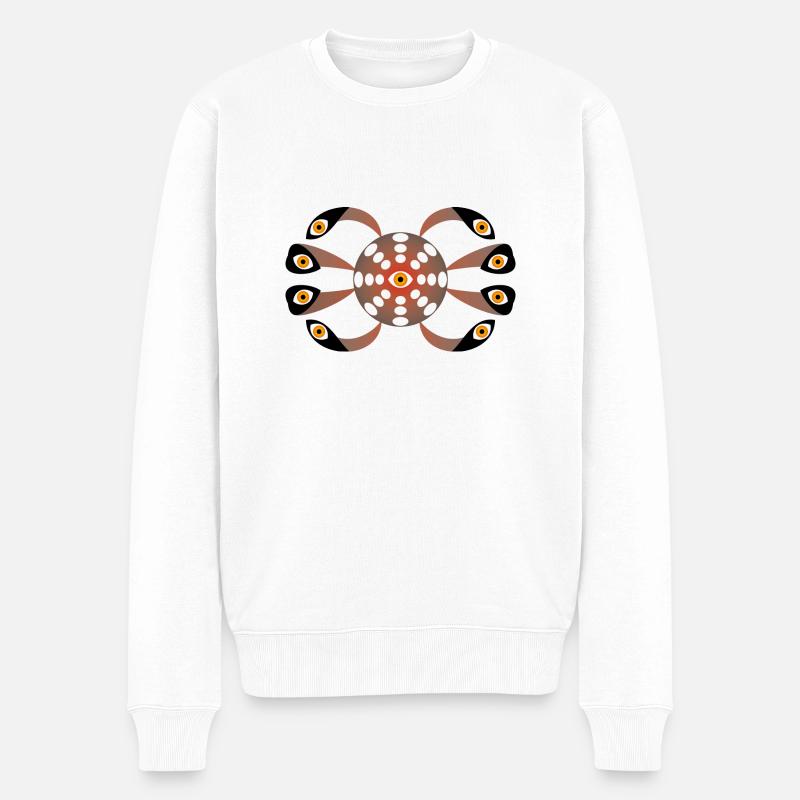 Augen - Männer Premium Bio Pullover - Weiß