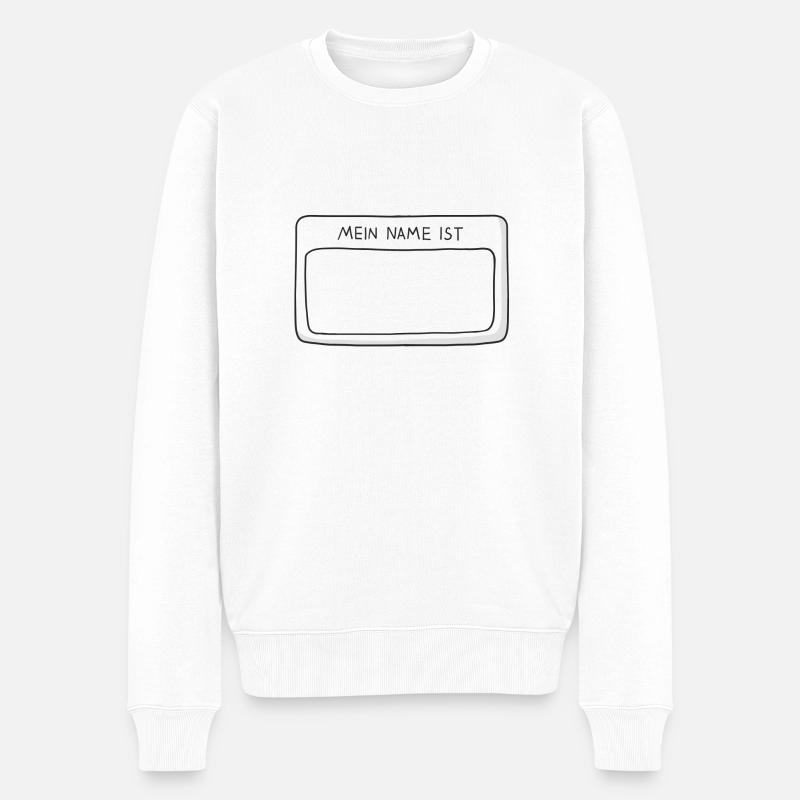 Namensschild mein Name ist - Männer Premium Bio Pullover - Weiß