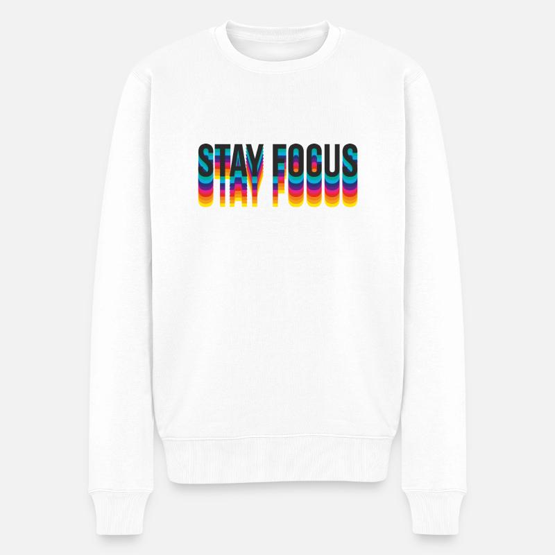 stay focus - Männer Premium Bio Pullover - Weiß